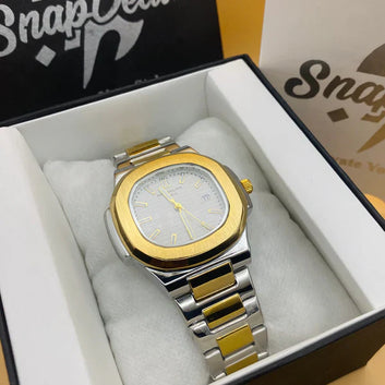 ✨ Pp Luxury Two-Tone Gold & Silver Wristwatch ⌚ – Elegant Design for Every Occasion