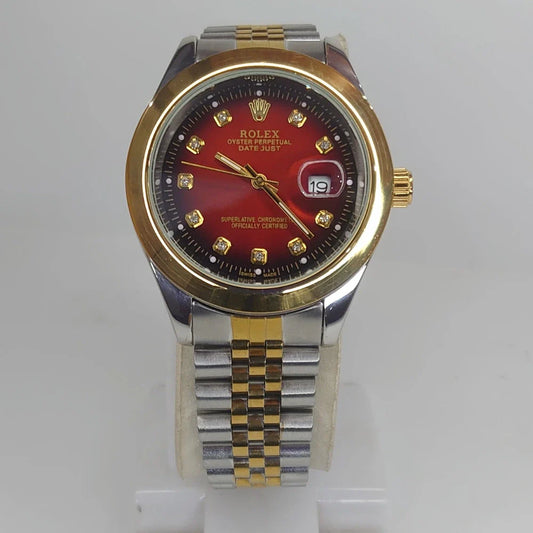 Rolex Datejust Watch | Premium Two Tone Red Dial Luxury Timepieces