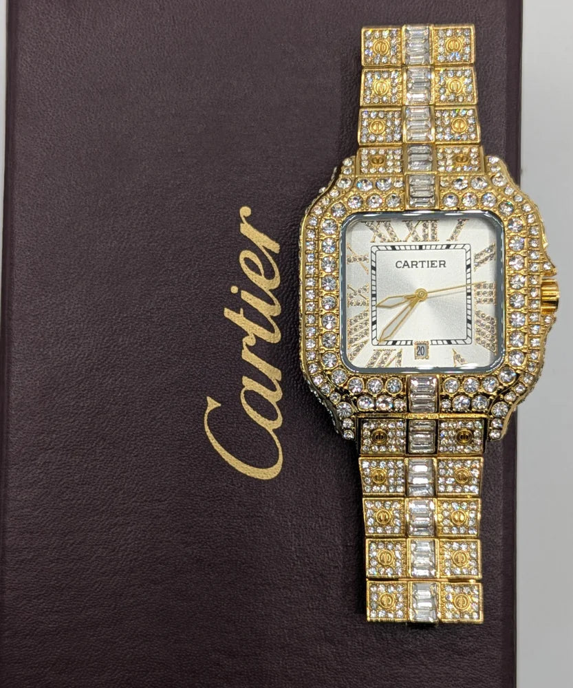 Premium Cartier Iced out Watch For Men's